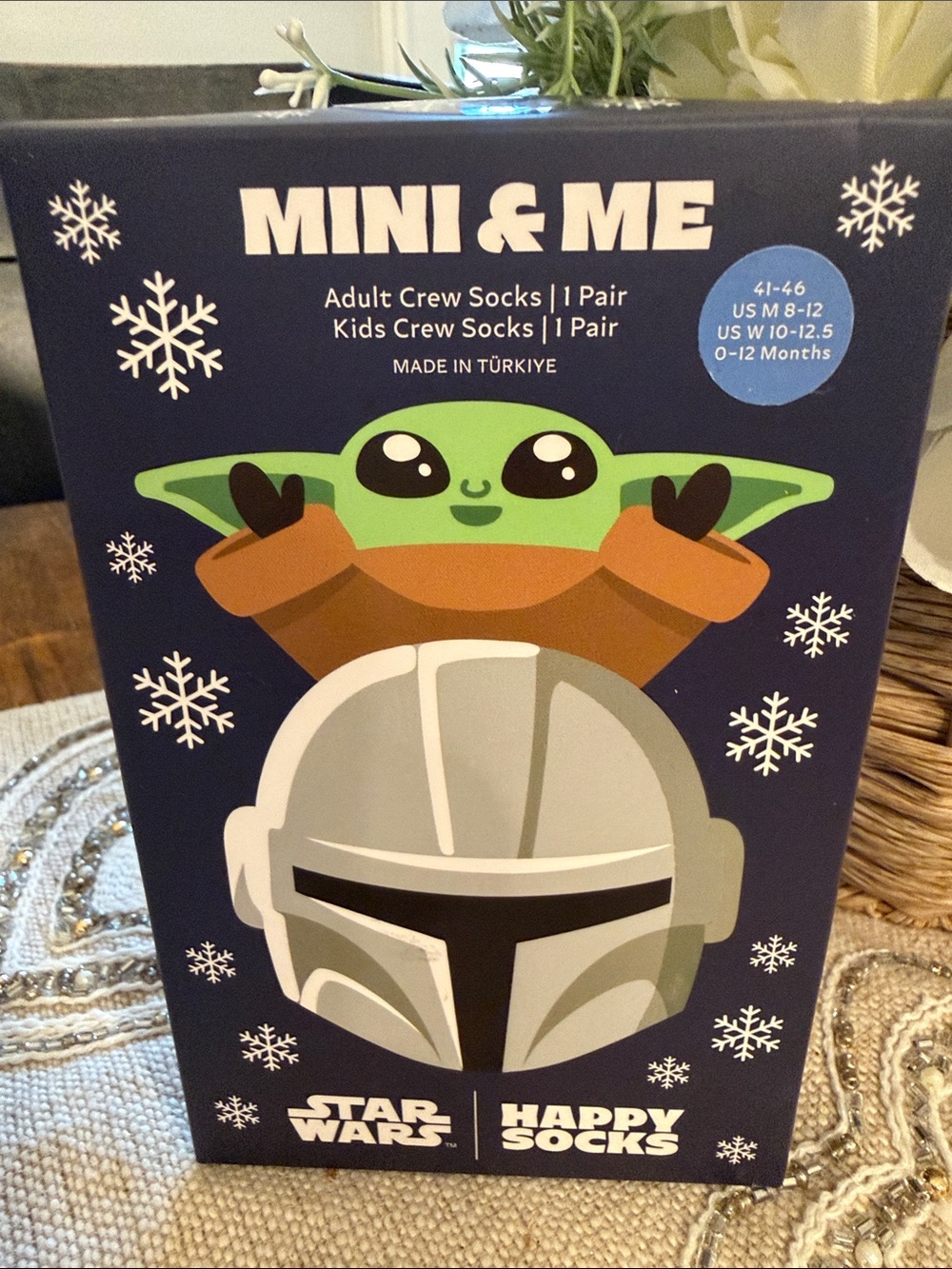 Star Wars Happy Socks Mini & Me crew Socks - 1 pair Adult and 0-12 months socks